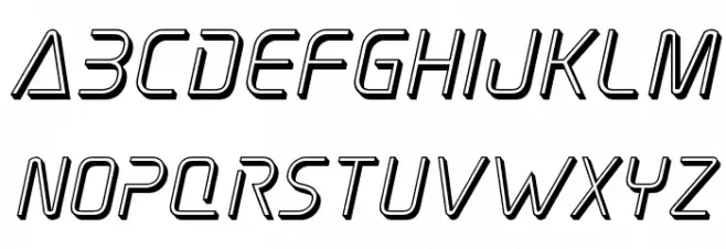 Elite Danger 3D Italic Caratteri MINUSCOLO