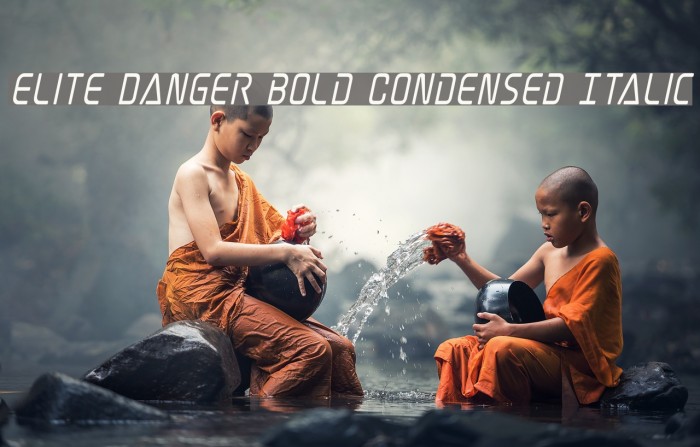 Elite Danger Bold Condensed Italic Font examples