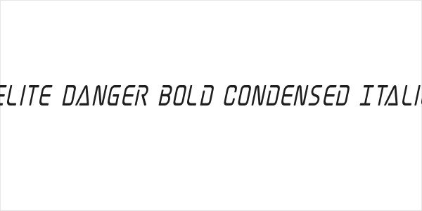 Elite Danger Bold Condensed Italic Logo