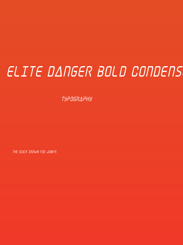 Elite Danger Bold Condensed Italic Poster