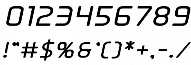 Elite Danger Bold Expanded Italic Font OTHER CHARS