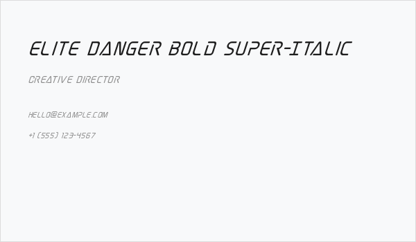 Elite Danger Bold Super-Italic Business Card