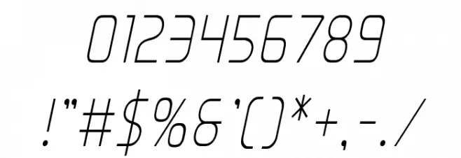 Elite Danger Condensed Italic Font OTHER CHARS