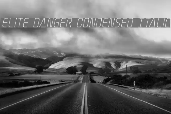 Elite Danger Condensed Italic Font examples