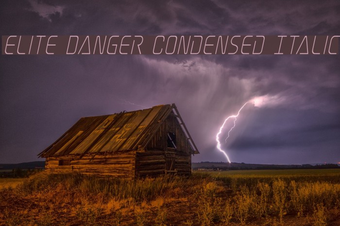 Elite Danger Condensed Italic Example 3