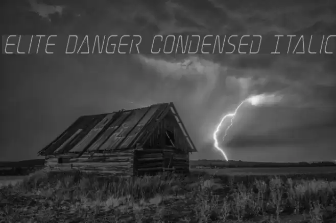Elite Danger Condensed Italic Font examples