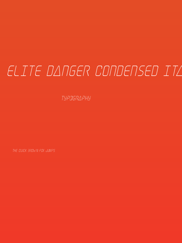 Elite Danger Condensed Italic Poster