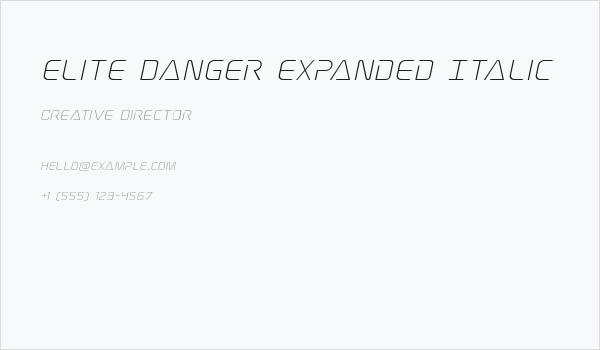 Elite Danger Expanded Italic Business Card