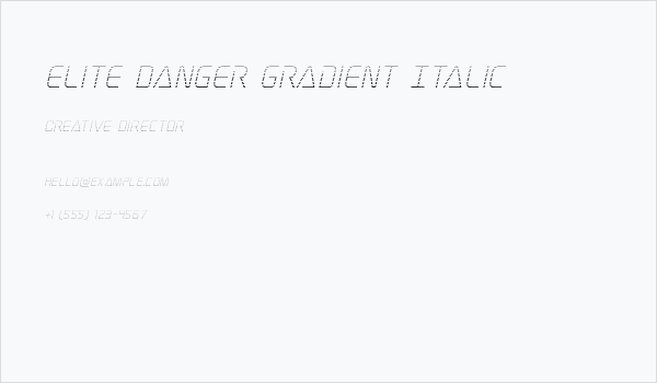 Elite Danger Gradient Italic Business Card