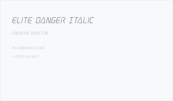 Elite Danger Italic Business Card