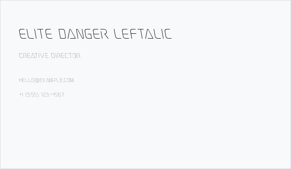 Elite Danger Leftalic Business Card
