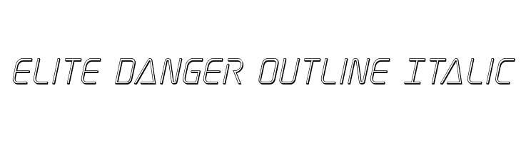 Elite Danger Outline Italic  les polices de caractères gratuit tlcharger