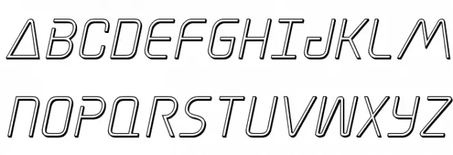 Elite Danger Outline Italic 字体 大写