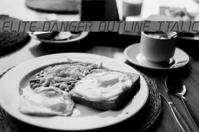 Elite Danger Outline Italic Font examples