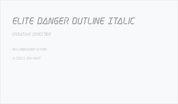 Elite Danger Outline Italic Business Card