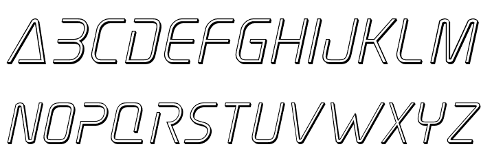 Elite Danger Outline Italic Font LOWERCASE