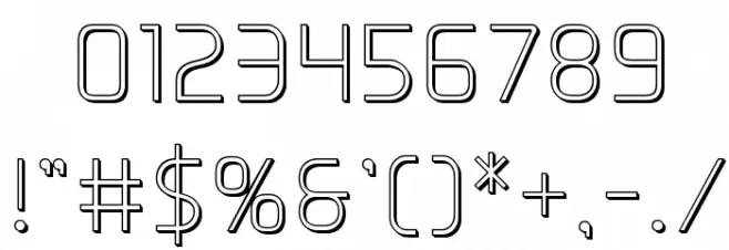 Elite Danger Outline Font OTHER CHARS