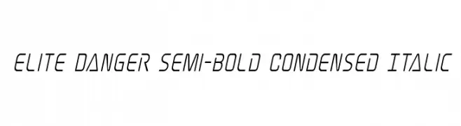 Elite Danger Semi-Bold Condensed Italic  font caratteri gratis