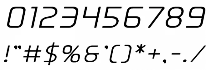 Elite Danger Semi-Bold Expanded Italic Font OTHER CHARS