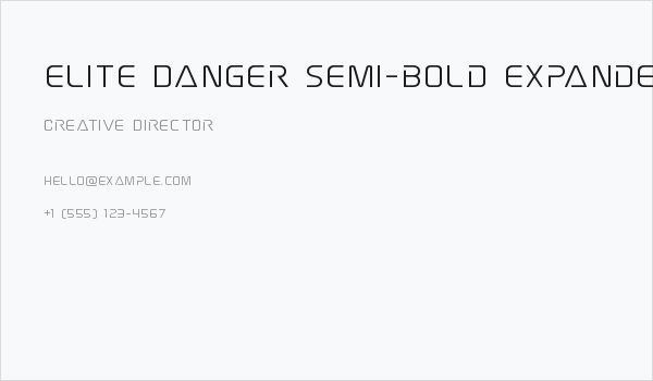 Elite Danger Semi-Bold Expanded Business Card