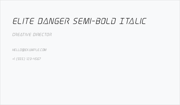 Elite Danger Semi-Bold Italic Business Card