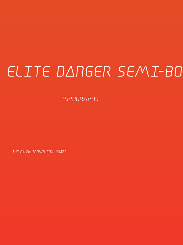 Elite Danger Semi-Bold Semi-Italic Poster
