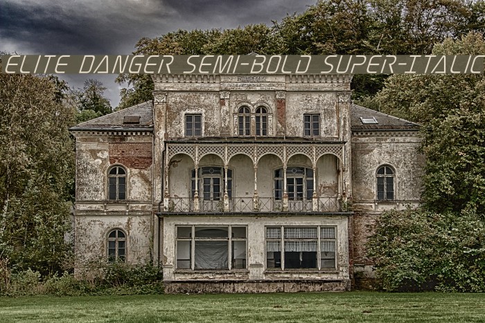 Elite Danger Semi-Bold Super-Italic Font examples