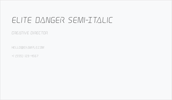Elite Danger Semi-Italic Business Card