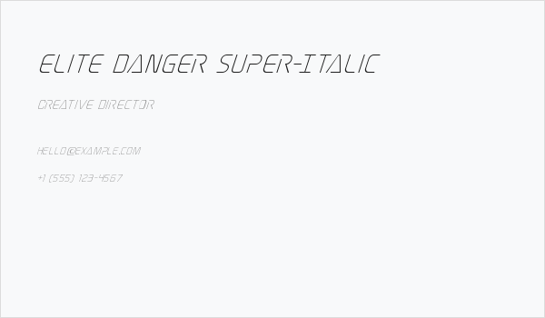 Elite Danger Super-Italic Business Card
