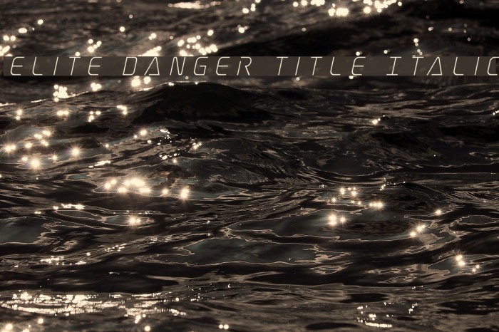 Elite Danger Title Italic Font examples