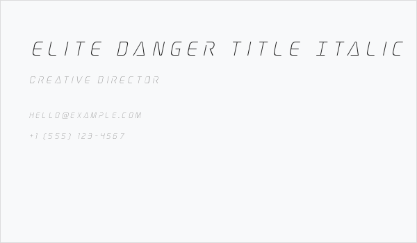 Elite Danger Title Italic Business Card