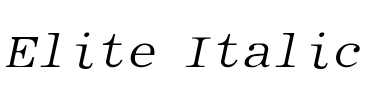 Elite Italic Font