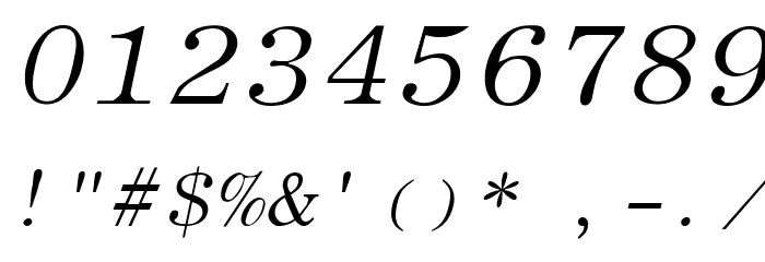 Elite Italic Font OTHER CHARS