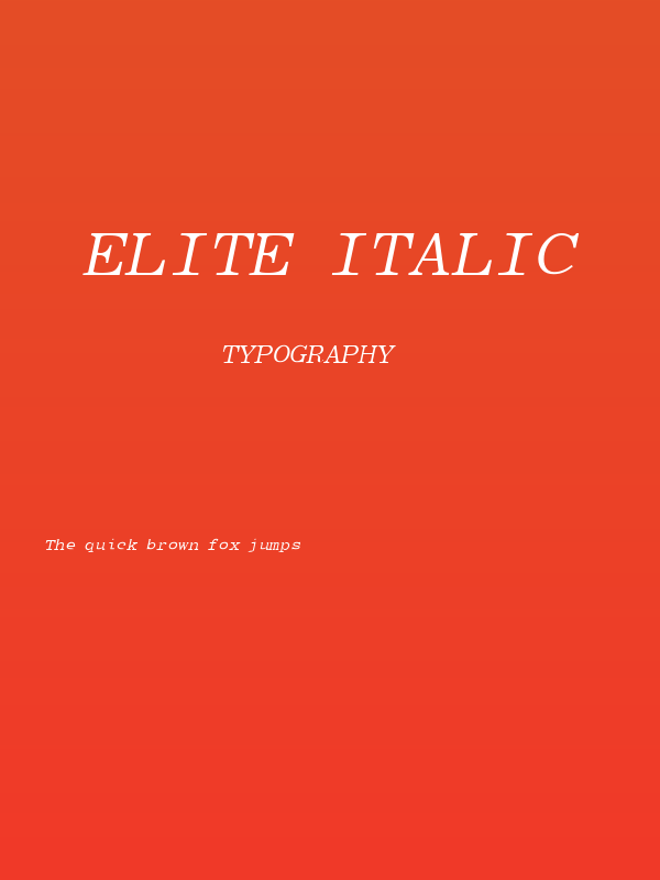 Elite Italic Poster