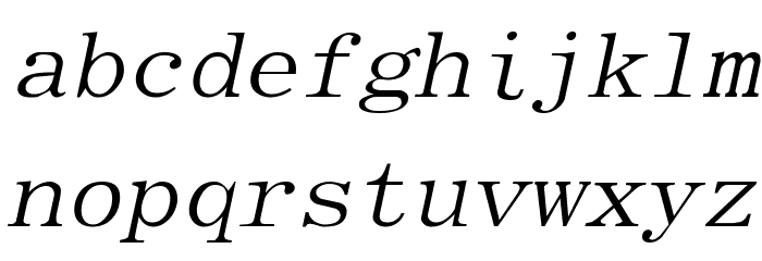 Elite Italic Font LOWERCASE