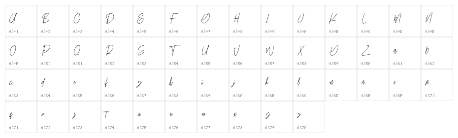 Elitmog Free Font Character Map