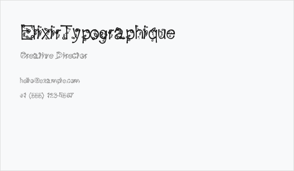 ElixirTypographique Business Card