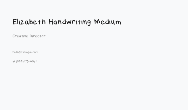 Elizabeth Handwriting Medium Business Card