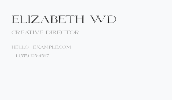 Elizabeth Wd Business Card