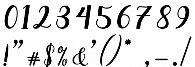 ElizabethScript Font OTHER CHARS