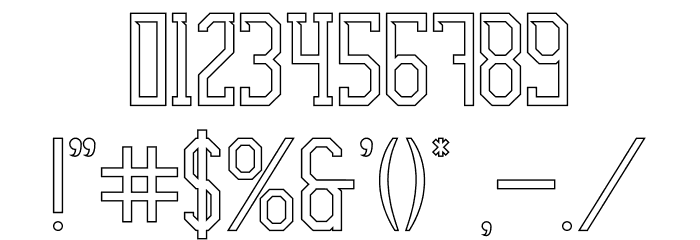 Ellard Jagger Outline Font OTHER CHARS