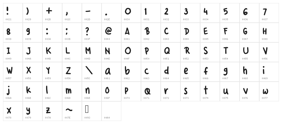 Elli Regular Character Map