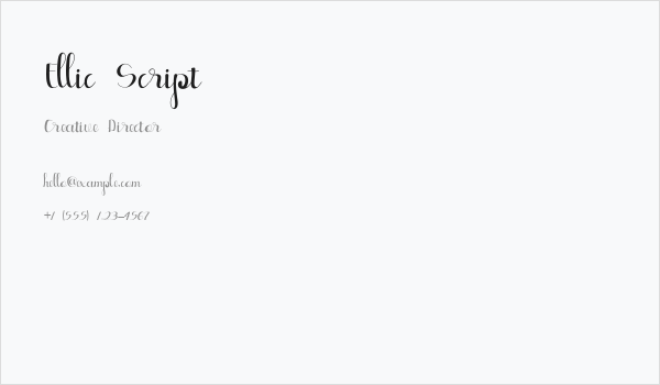 Ellic Script Business Card