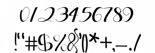 EllicScript Font OTHER CHARS