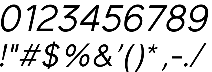 Elliot Sans Italic Font OTHER CHARS