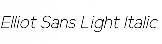 Elliot Sans Light Italic  Frei Schriftart Herunterladen