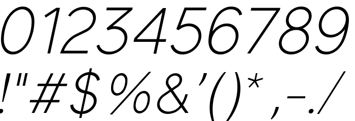 Elliot Sans Light Italic Font OTHER CHARS