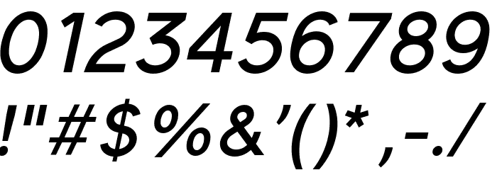 Elliot Sans Medium Italic Font OTHER CHARS