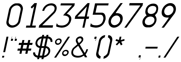 EllipticaLightItalic Font OTHER CHARS