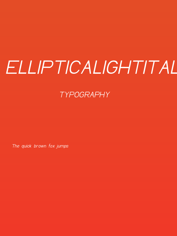 EllipticaLightItalic Poster